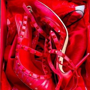 Valentino Garavani Red Studded Heels